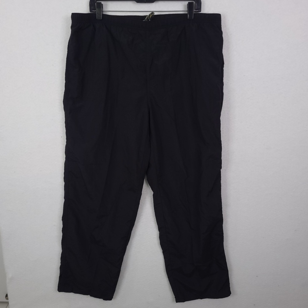 LL Bean Traveler Pants Mens Large Black Nylon Elastic Waist‎ Hiking 0 TK44